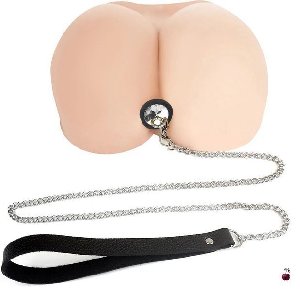 Анальна пробка Art of Sex Metal Anal Plug with Leash size S з повідцем Black SO6179 фото