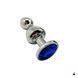 Металева анальна пробка Wooomy Lollypop Double Ball Metal Plug Blue S SO7415 фото 1