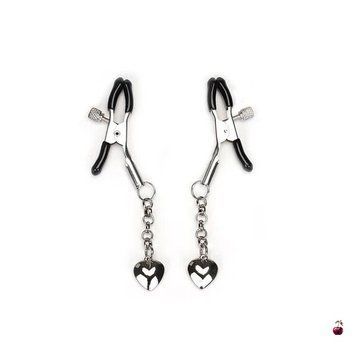 Затискачі для сосків Liebe Seele Solid Heart, сріблясті SX1692 фото
