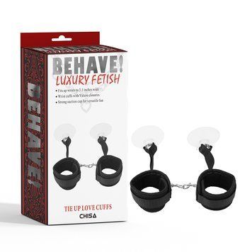 Фіксатори&nbsp;для&nbsp;рук&nbsp;Chisa Behave!Tie&nbsp;Up&nbsp;Love&nbsp;Cuffs&nbsp;на&nbsp;присосці, чорні CH30462 фото