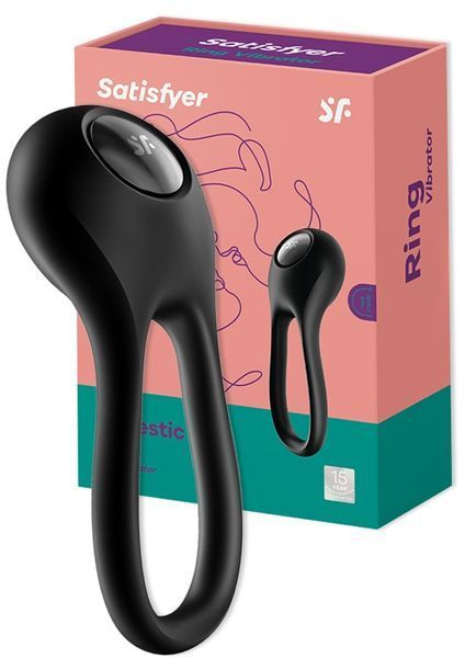 Ерекційне кільце Satisfyer Majestic Duo, чорний T360176 фото