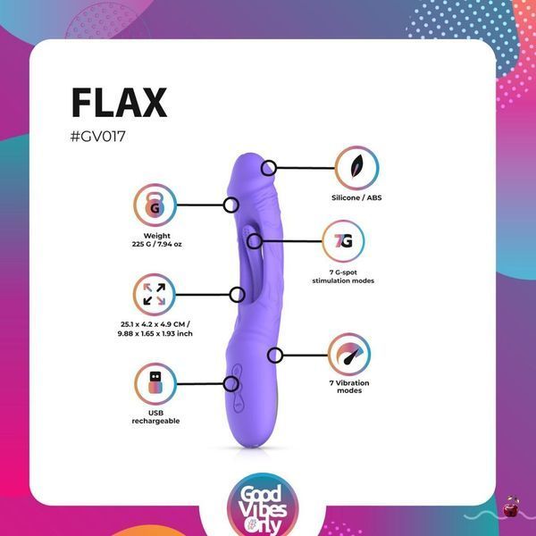 Вібратори Good Vibes Only Flax Vibrating Dildo G-Spot Stimulator SX3064 фото
