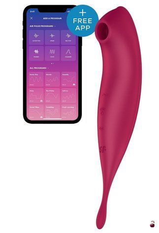 Вакуумний стимулятор клітора Satisfyer Twirling Pro+, dark red SO6715 фото