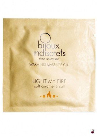 Масажна олія Bijoux Indiscrets Sachette Light My Fire - Caramel&Sea salt (2 мл), розігрівальна BI-0259 фото