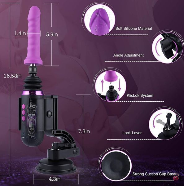 Вібратори Hismith Mini Capsule Sex-Machine з потужною присоскою, перезаряджувана SO6197 фото