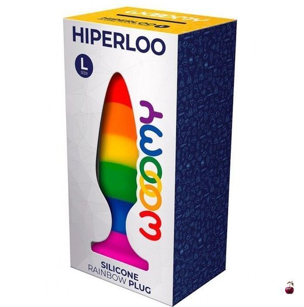 Анальна пробка Wooomy Hiperloo Silicone Rainbow Plug L, силікон SO7434 фото