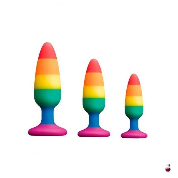 Анальна пробка Wooomy Hiperloo Silicone Rainbow Plug L, силікон SO7434 фото
