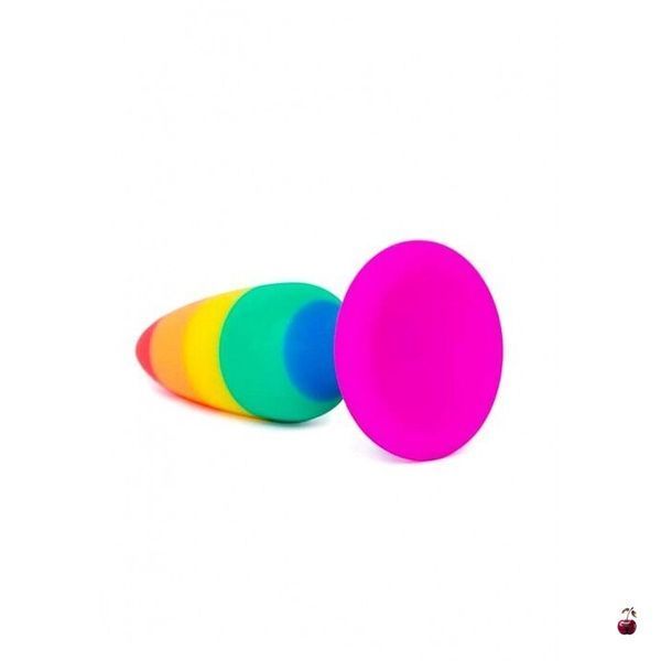 Анальна пробка Wooomy Hiperloo Silicone Rainbow Plug L, силікон SO7434 фото