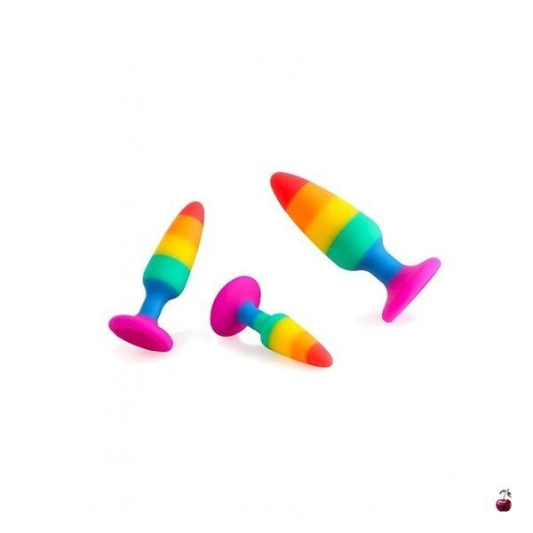 Анальна пробка Wooomy Hiperloo Silicone Rainbow Plug L, силікон SO7434 фото