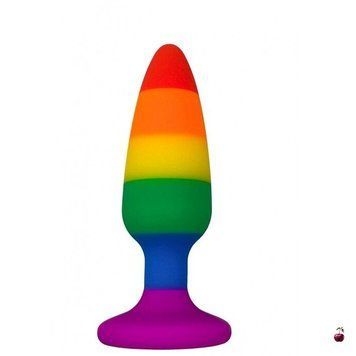 Анальна пробка Wooomy Hiperloo Silicone Rainbow Plug M, силікон SO7435 фото