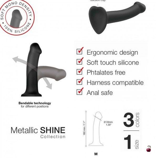Насадка для страпона Strap-On-Me Mono Density Dildo M Blue SO3569 фото