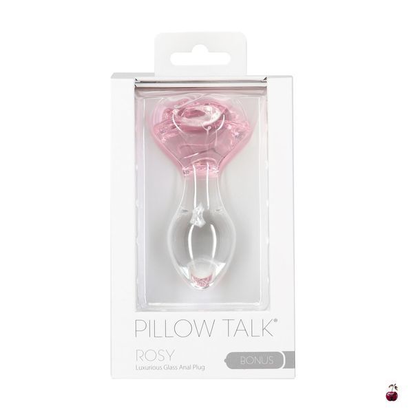 Анальна пробка Pillow Talk Rosy Luxurious Glass Anal Plug, рожева SO6834 фото