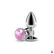 Анальна пробка NS Novelties Rear Assets - Silver - Small - Pink Gem