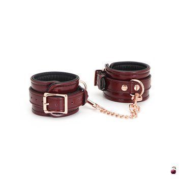 Фіксатор Liebe Seele Wine Red Wrist Cuffs, шкіряний SO9452 фото