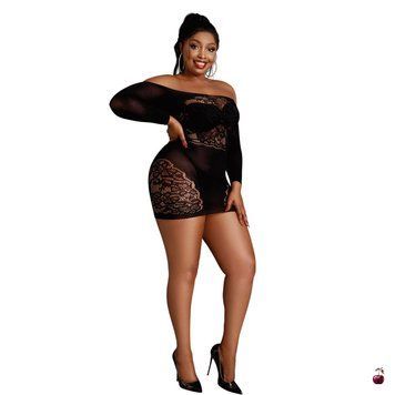 Сукня-бодістокінг Moonlight Plus Model 07 XL-XXXL Black, довгий рукав SO8198 фото