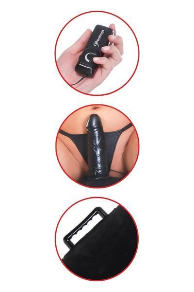 Надувний валик-пуф Pipedream Fetish Fantasy Series Inflatable Luv з реалістичним вібратором, чорний FF543853 фото