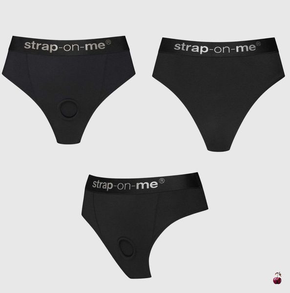 Трусики для страпона Strap-On-Me Harness Lingerie Idole, чорні, L SX3515 фото