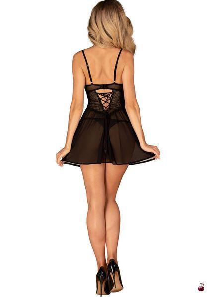 Пеньюар Obsessive Chemeris babydoll & thong, M/L SO9759 фото