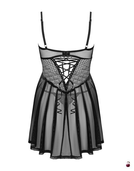 Пеньюар Obsessive Chemeris babydoll & thong, M/L SO9759 фото
