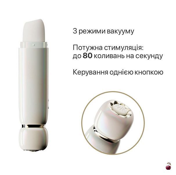Вібратор вакуумний кліторальний Zalo Lia Floral White, з 3 насадками SX2685 фото