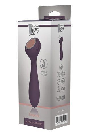 Вібромасажер двосторонній з функцією нагріву Dream toys Royal Fantasies Panacea фіолетовий DT21729 фото
