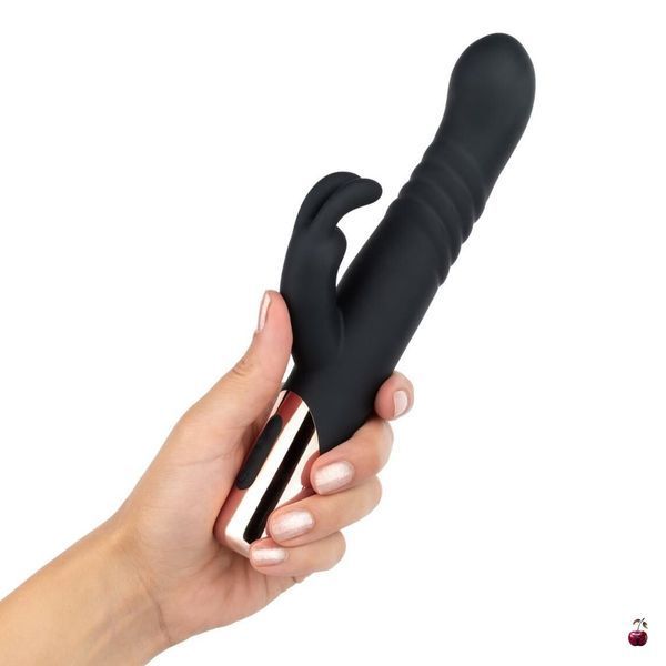 Вібратори Rosy Gold Rabbit Vibrator with thrusting function - Black SX3069 фото
