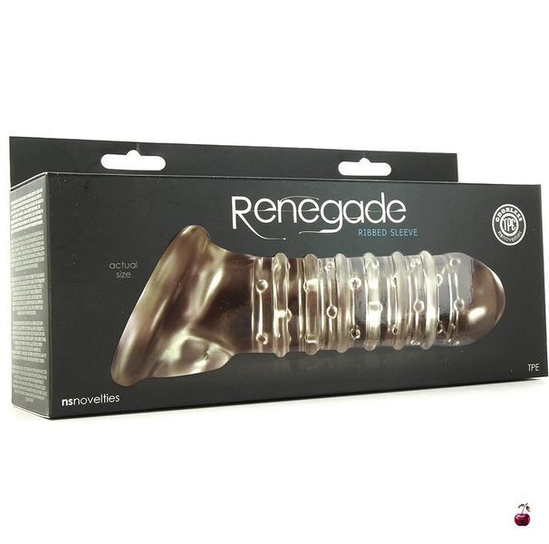 Насадка на пеніс Renegade Ribbed Extension Clear T280312 фото