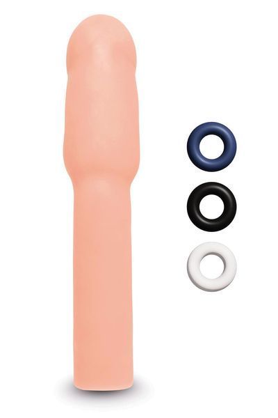 Насадка на пеніс Size-Up Penis Extender з 3 кільцями, бежева SU10646 фото