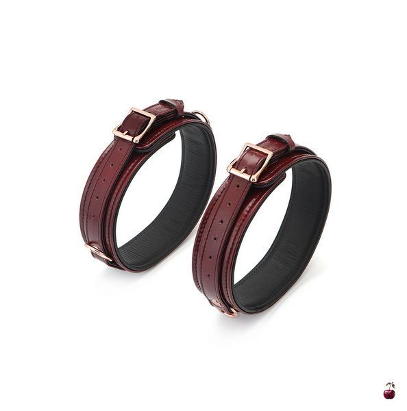 Фіксатор для стегон Liebe Seele Wine Red Thigh Cuffs, шкіра SO9455 фото