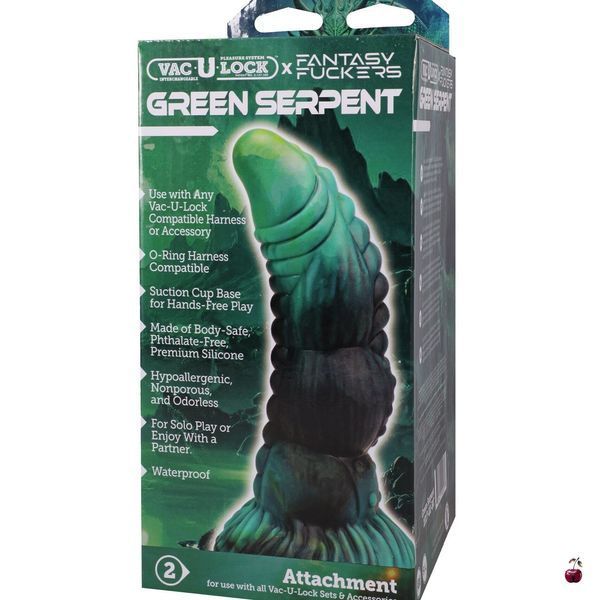 Фалоімітатор Doc Johnson Vac-U-Lock x Fantasy Fuckers Green Serpent SX4418 фото