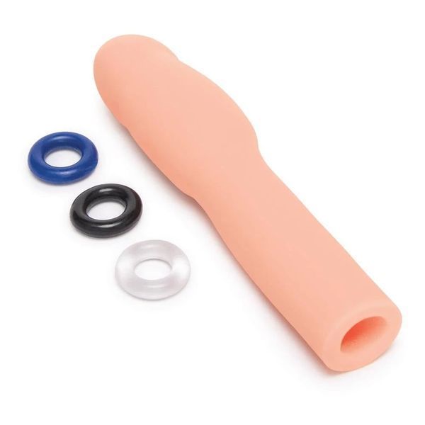 Насадка на пеніс Size-Up Penis Extender з 3 кільцями, бежева SU10646 фото