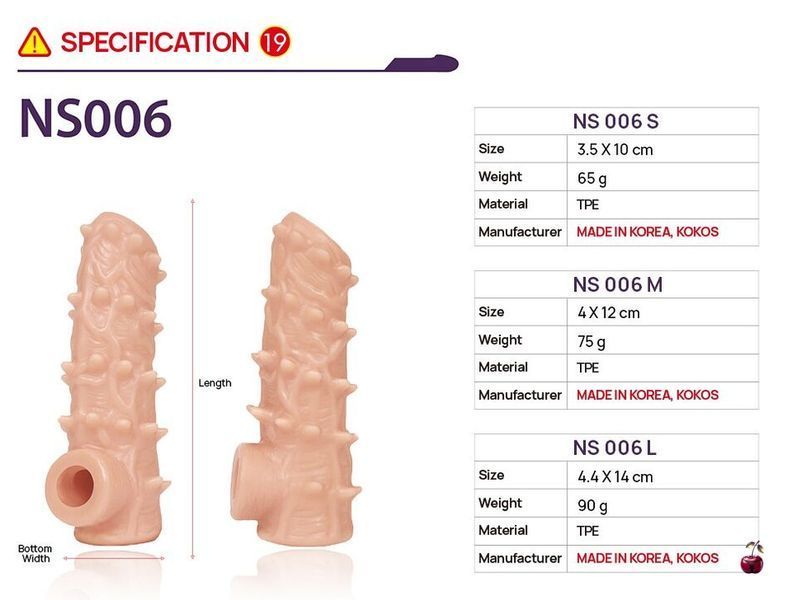 Насадка на член Kokos Nude Sleeve NS 006 M SX1481 фото