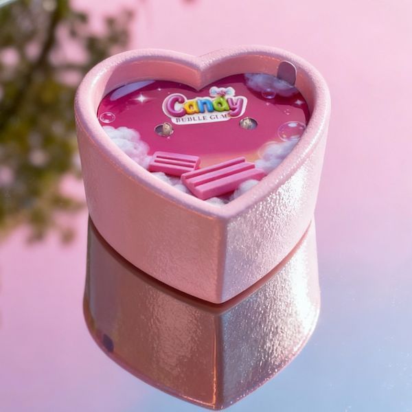 Масажна свічка з ароматом жуйки Candy Bubble Gum у формі серця, 70 мл C385319 фото
