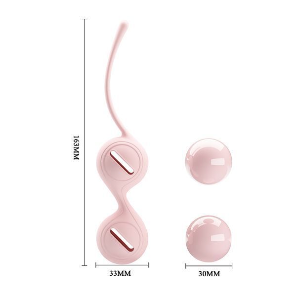 Вагінальні кульки Pretty Love Kegel Tighten, рожеві, 16, 3 &times; 3, 3 см 14490-2 фото