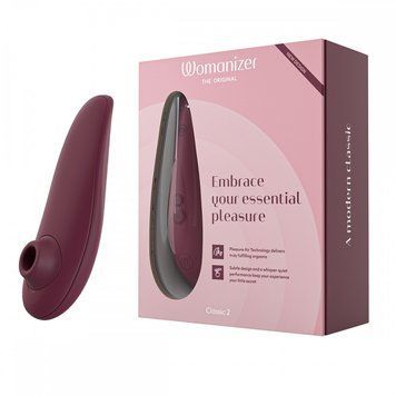 Вібратор Womanizer Classic 2, бордовий, з технологією Pleasure Air W44090 фото