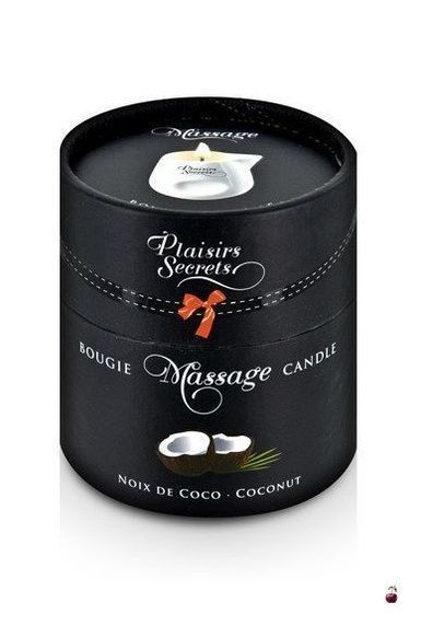 Масажні олії та лосьйони Plaisirs Secrets Coconut, ароматична масажна свічка, 80 мл SO1846 фото