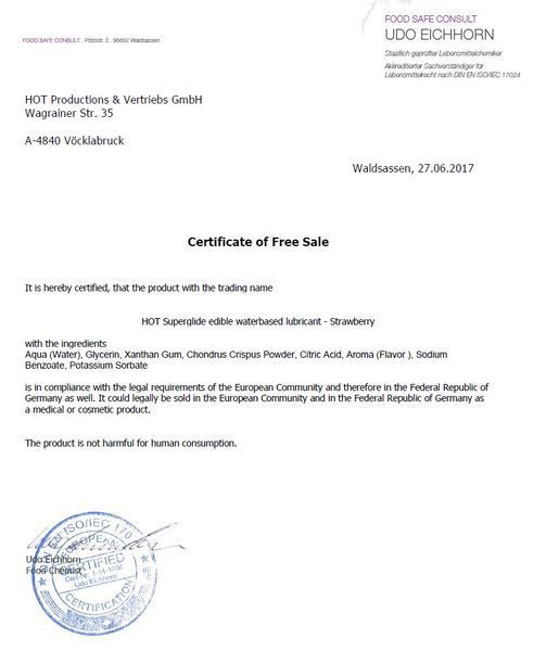 Лубрикант на водній основі Hot Nature Lube Aloe Vera, 30 мл HOT44131 фото