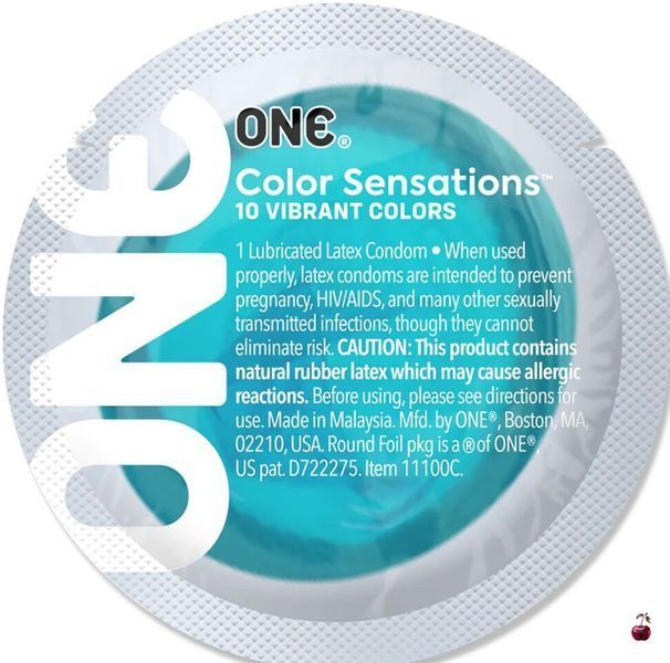 Презервативи ONE Color Sensations Catch the perfect, бірюзові SX0763 фото