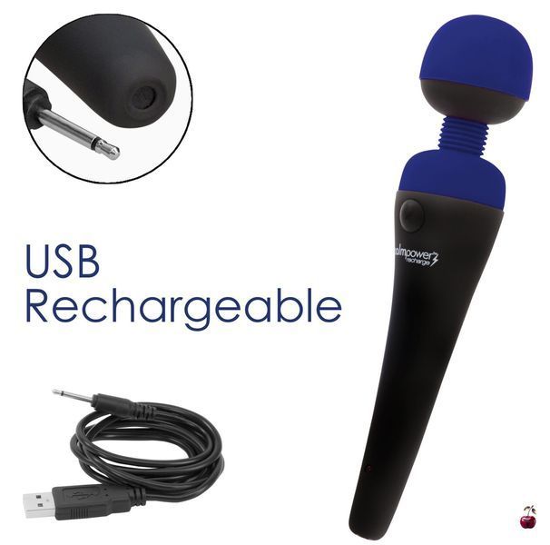Вібромасажери PalmPower Recharge Blue, перезаряджуваний, з гнучкою головкою SO8901 фото