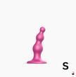 Strap-On-Me Dildo Plug Beads Framboise Metallic S, потрійна стимуляція