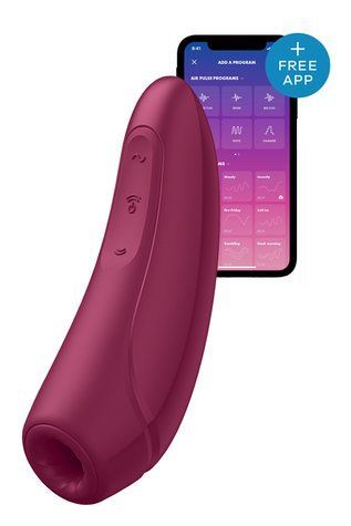 Вакуумний стимулятор клітора Satisfyer Curvy 1+, бордовий T360120 фото