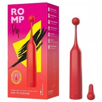 Вібратор ROMP Pop, червоний, з двома змінними головками для кліторальної стимуляції 23520/RPPT1SG7 фото