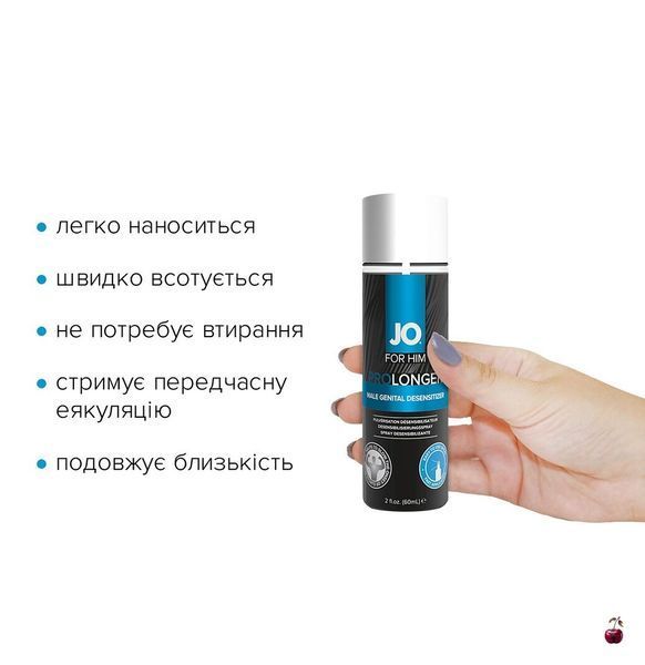 Стимулювальний засіб JO Prolonger Spray with Benzocaine 60 мл, пролонгатор SO1832 фото