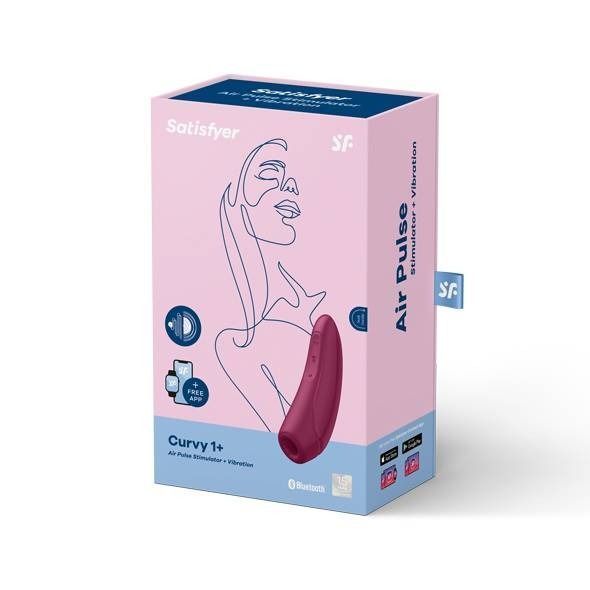Вакуумний стимулятор клітора Satisfyer Curvy 1+, бордовий T360120 фото