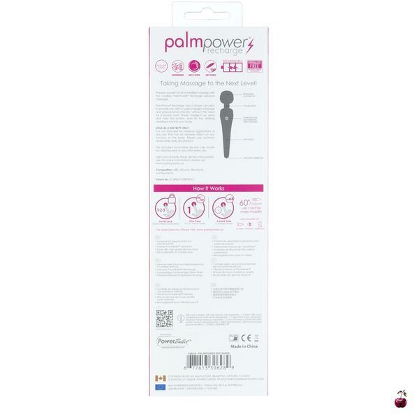 Вібромасажери PalmPower Recharge Pink, з гнучкою головкою, перезаряджуваний SO8902 фото