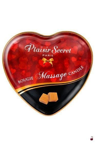 Масажна свічка-серце Plaisirs Secrets Caramel (35 мл) SO1871 фото