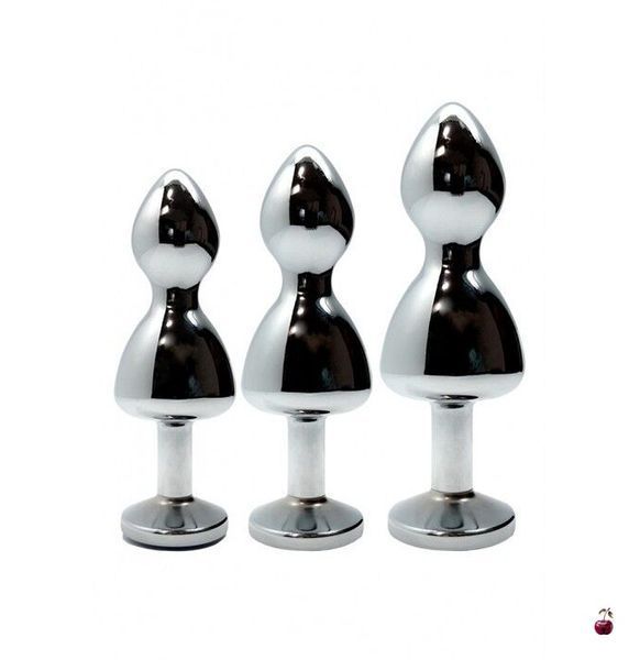 Анальна пробка Wooomy Lollypop Double Ball Metal Plug Red S, металева SO7416 фото