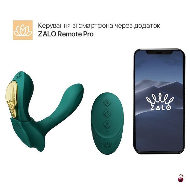 Смарт-вібратор у трусики Zalo AYA Turquoise Green, насадка та пульт ДК SO6647 фото
