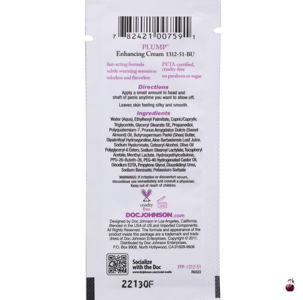 Стимулювальні засоби та пролонгатори Doc Johnson Plump - Enhancing Cream For Men 7 г SO1996 фото