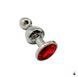 Анальна пробка Wooomy Lollypop Double Ball Metal Plug Red S, металева SO7416 фото 1